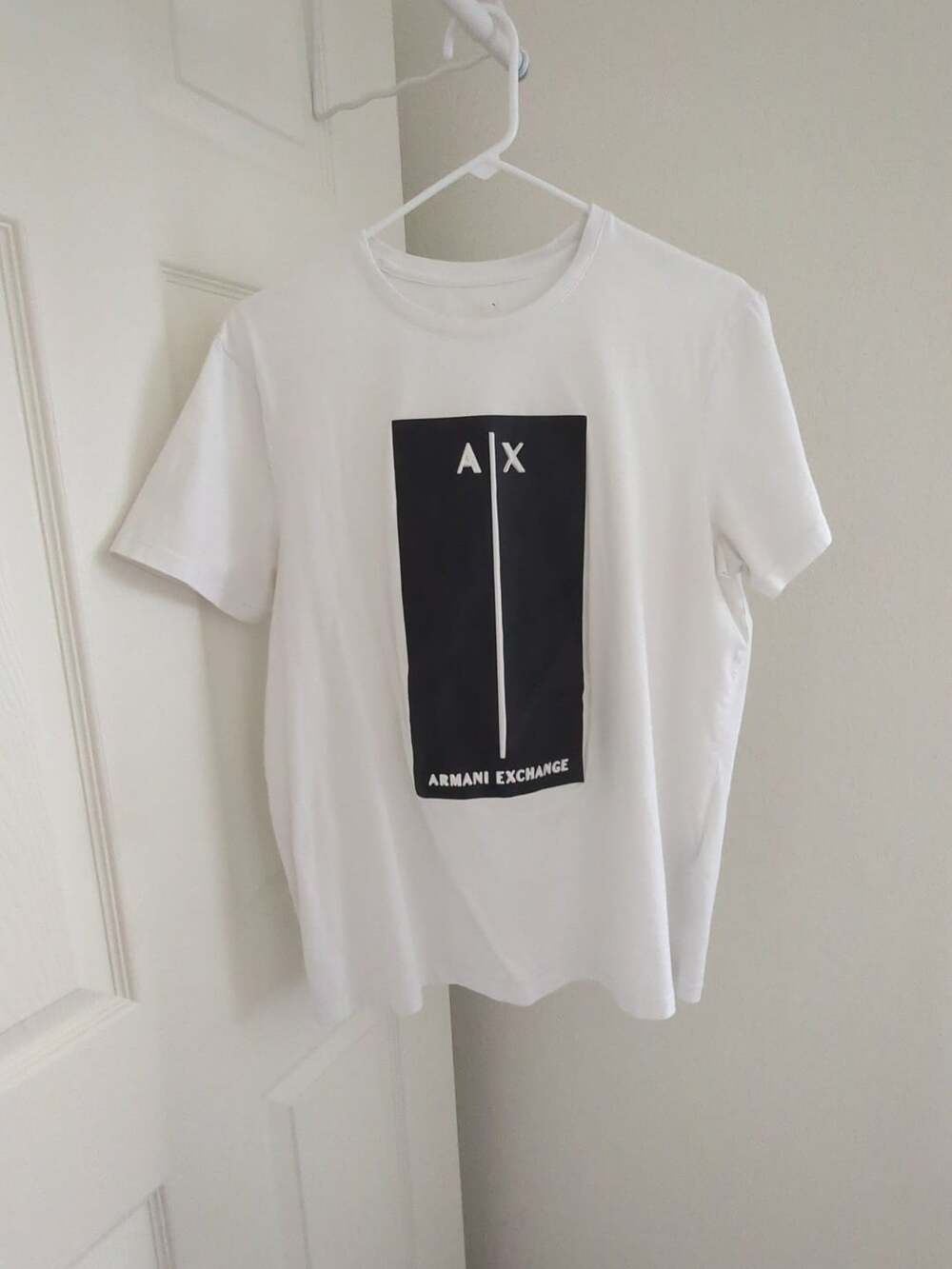 Armani Exchange Box Logo T-Shirt Size XL White